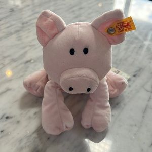 New Steiff Soft Cuddly Friends Pink Pig Stuffed Animal Toy